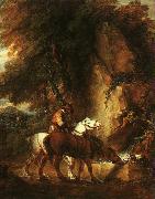 Thomas Gainsborough Wooded Landscape with Mounted Drover Spain oil painting artist